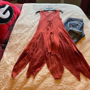 Rust colored Entro duster, size medium, perfect for fall!